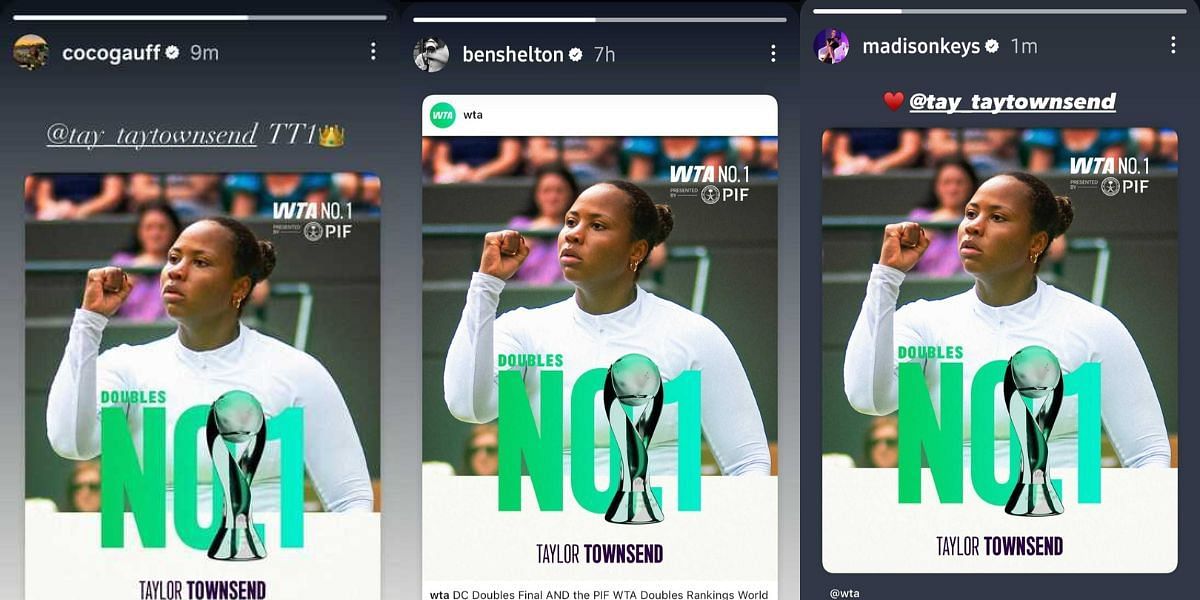 Via Taylor Townsend Instagram stories